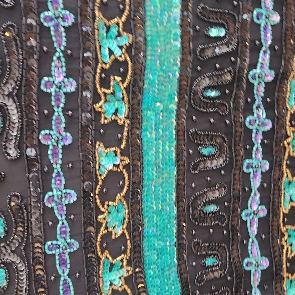 Vintage deadstock 90s Mark& John by Gopal sequined hand sewn jacket - Picture 5 of 7